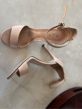 Call It Spring Blush Patent Ankle-Strap Stiletto Sandals